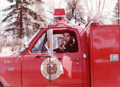 Riding aboard Cote Saint-Luc's first Rescue Medical Fire vehicle RMF-11, 1981
